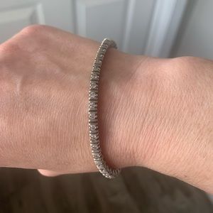 18k Genuine Diamond White Gold Tennis Bracelet